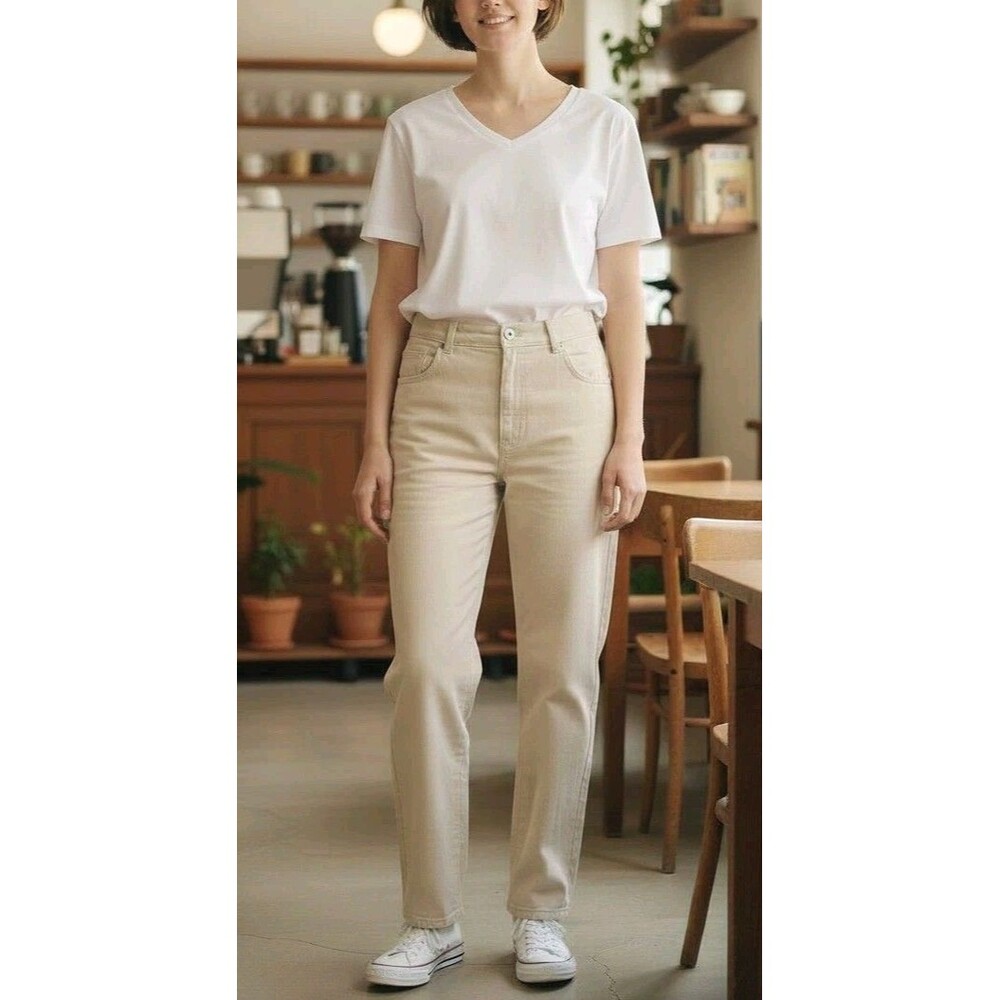Brooks Brothers Womens Khaki Cotton Pants Gold Stitch Sz 10 Straight Leg Preppy